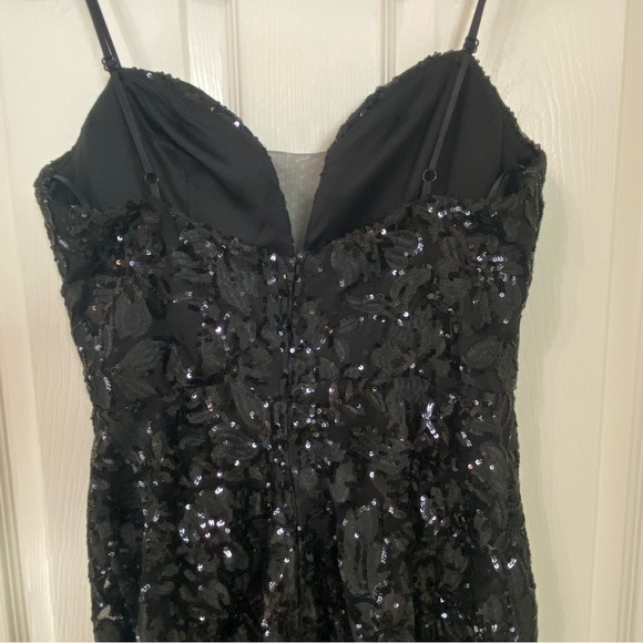 Windsor Livia Sequin Mesh Mermaid Dress Black Junior Size 5/6 - Picture 8 of 15